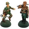 OPO 10 Set di 2 soldatini in Piombo, Scala 1/32, 54 mm: Figure della Seconda Guerra Mondiale, US Marine, US Army Contro Soldato della Wehrmacht Tedesca - Almirall Palou LSOL7
