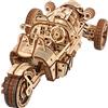 UGEARS UGR-S a Tre Ruote - Modellino Auto da Costruire per Adulti - Puzzle 3D Legno Modellismo Moto Triciclo con Sterzo Funzionale e Motore - Ideale per gli Fans di Modellismo e 3D Puzzles