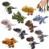 GZLCEU 10 Pezzi Mini Dinosauro Set, ABS per Dita, Morso Dino per Bambini | Senza sbavature e di lunga durata Carino Durevole per Bambini, Ragazzi e Ragazze Dinosauro Morso Dito(Colori misti)