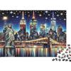 K5R8V1A4 Skyline Urbano Notturno Puzzle 1000 Pezzi Carta per Adulti Città Illuminata Scena Notturna Gioco di Puzzle 1000 Pezzi Famiglia Relax Arredo Regalo 52x38cm/1000pcs