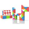 ROXENDA Magic Snake con 24 Blocchi, Magic Snake Cube Twist Puzzle - 3D Puzzle Giocattolo di Fidget Snake Gadget Compleanno per Bambini e Adulti - 1 Pack (Multicolore)