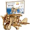 Wooden.City Kit Modello In Legno Da Costruire - Biplano - Meccanico - Compleanno Per Adolescenti E Adulti - Puzzle 3D Giocattolo Fai Da Te - Taglio Laser