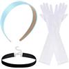 TAXTYHRE Princess Dress Up Accessories, con Cerchietto per Capelli Blu, Collana Girocollo Nera e Guanti Lunghi, Accessori per Feste per Donne e Ragazze Cosplay Halloween Mascherata Carnevale
