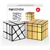 ROXENDA- Set di 2 cubi Oro a Specchio S, Argento Windmirror, Speedcubing Irregolare 3x3x3 Twisty Box Puzzle, Colore, Small, Speed Cube MG3