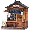 Cutefun Book Nook Japan - Puzzle 3D legno decorazione libreria - Kit casa miniatura DIY adulti - Regalo lettori, amanti libri e bricolage (Kagawa Udon House)