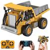 Ezweiji Mini Escavatore Telecomandato 1:64, Veicolo da Cantiere RC con Pala in Metallo e Cingoli, 12 Canali Giocattolo con USB-C, Auto Radiocomandata (Mini Camion Ribaltabile Telecomandato)