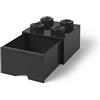 Room Copenhagen Lego L4005BL.00 Storage Brick 4 con cassetti, nero