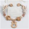 Ueiwffzo Catena mobile in legno per passeggino, accessorio per passeggino, giocattolo per bambini e bambine (bianco)