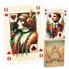 Berlin Hold'Em Carte da Gioco Anni 20 Chiaro Bordo Dorato, 56 Carte | Formato poker 63 x 88 mm, carta black core 310 g/m² con finitura lino, per poker, scala 40, burraco, bridge e blackjack