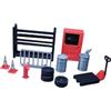 SZLIFE 1/64 Diorama Garage Accessori Simulazione in Miniatura Rimorchio a Mano Mobili Pneumatici Realistici Attrezzi per Manutenzione Officina Modellistica