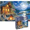 Generic Puzzle da 1000 pezzi per adulti, puzzle Moonlight Cottage, puzzle di paesaggio impegnativo per la decorazione della casa, puzzle per adulti con lettere sul retro, idea regalo di compleanno per gli