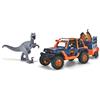 Dickie Toys Dickie - Jeep Dino Commander cm 40, 203837024, + 3 anni, con luci e suoni, incluso personaggio e due dinosauri