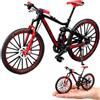 Foreverup Mini Bicicletta Giocattolo 1:8, Modellino di Bicicletta, Modello Mini Bici, Finger Mountain bike, Collezione Decorativa, per Bambini per l'insegnamento Casa Ufficio Club (Nero, Rosso)