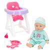 COLORBABY Colorbaby's - Bambola per bambini, misura 30 cm, con seggiolone, biberon e posate, punte articolate, Bambole per ragazze, giocattolo per bambine 24 mesi, giocattoli per bambini 2 anni (39347