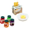 Generic 1/12 Miniature Tostapane e Marmellate Set Modello Figura Cucina Display Accessorio per Bambini Gioco Fantasioso e Case delle Bambole Decori Accessori per Case delle Bambole