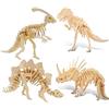 ZPPLD Puzzle con dinosauri 3D, giocattoli di dinosauro, puzzle in legno 3D, puzzle 3D, modello di dinosauro, educazione puzzle, migliori regali per bambini (4 pezzi dinosauro)
