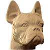 CARTONIC Bulldog Francese Puzzle 3D in Cartone - Modellino da Costruire | 131 Pezzi, 16 × 15 × 12 cm - Kit Scultura Fai da Te da Dipingere, Materiali Riciclati, Ragazzi e Adulti, Idea Regalo