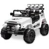 HAUSPROFI Macchina Elettrica per Bambini, 12V Macchina per Bambini, Jeep Elettrica per Bambini con Telecomando 2.4G, LED, Bluetooth, Musica, 5 km/h Max, Auto Elettrica per Bambini per 3 anni+, Bianco
