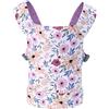 Miracle Baby Marsupio per bambole per bambini, Trasporto anteriore e posteriore con cinghie regolabili per ragazze, accessori per bambole imbottite per bambini, 100% cotone, Fiori Viola