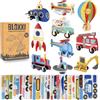 BLOXXI Set 25 Puzzle 3D Veicoli per Bambini, Regalini Fine Festa Compleanno | 25 mini puzzle 3D da assemblare per bambini, perfetti come regalini fine festa per compleanni e per gli invitati alle feste.