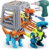 KAEGREEL Dinosauro Giocattolo per Bambini con Trapano Elettrico Gabbia Scatola Portaoggetti, Dinosauri Costruzioni Giocattoli Puzzle DIY Natale Compleanno Regali per Ragazzi Ragazze 3 4 5 6 7 8 9 Anni