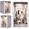Joohour Kit fai da te per angolo libri, miniatura per casa delle bambole, inserto per libreria, decorazione vicolo 3D, puzzle in legno 3D, fermalibri con luce LED, regalo per adolescenti e adulti