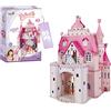 Party town Puzzle 3d Princess Birthday Party - Castello Principesse 95 Pezzi | Puzzle 3d Bambini 5 Anni o Più | 3d Puzzles 524 Adesivi per la Decorazione | Puzzles 3d Rosa