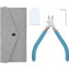 Ruimooto Pinza per modellismo con custodia in feltro e custodia protettiva in pelle, lama ultra sottile (0,1 mm) per tagli precisi, ideale per Gundam, modelli in plastica, blu