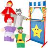 COLORBABY Cucu Show Set Teatro Burattini Cappuccetto Rosso, 4 Pupetti Personaggi 25 cm di Racconta, Materiali Morbidi e Sicuro, Giocattoli per Bambini per Giocare in Gruppo o Trascorrere del Tempo in