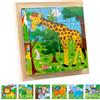 Booaee Puzzle a cubo in legno 3D, puzzle 6 in 1, motivo: animali, puzzle a partire dai 2 anni, puzzle in legno 3D, puzzle a partire da 1 2 3 4 anni, giocattolo educativo Montessori, regalo per ragazzi e