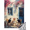 YDSKXITYGKGJ Cortile Gatto Atmosfera Mediterranea Puzzle 1000 Pezzi Carta per Adulti Relax Decorazione Casa Regalo Famiglia 38x26cm/1000pcs