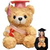 SxiGxiv Regalo di laurea, orsacchiotto di peluche da 18 cm, regalo di laurea, idea regalo per laurea, simpatico orsetto con berretto rosa, superato esame