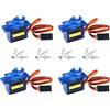 HAXIHA 4 Pezzi 9G Micro Servo Motore,Mini Servo Analogico,per Braccio Robot RC/Mano/Elicottero Barca Aeroplano Auto Veicoli Modelli di Controllo (Blu)
