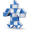 ROXENDA Magic Snake con 60 Blocchi, Magic Snake Cube Twist Puzzle - 3D Puzzle Giocattolo di Fidget Snake Gadget Compleanno per Bambini e Adulti - 1 Pack (Blu)
