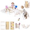 RELAX4LIFE Set da Arrampicata per Bambini, Triangolo di Arrampicata con Scivolo e Arco, Gioco di Incastri in Legno, Gioco Montessori per Bambini 1+ Anni