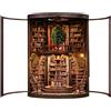 PEWOREAL Kit per angolo lettura fai da te, con luce LED, puzzle in legno 3D, | decorazione per libreria, regali di Natale e compleanno (Anelli della saggezza per libreria)