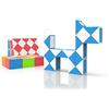 ROXENDA Magic Snake con 24 Blocchi, Magic Snake Cube Twist Puzzle - 3D Puzzle Giocattolo di Fidget Snake Gadget Compleanno per Bambini e Adulti - 1 Pack (Blu)