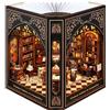NookMaster Book Nook Kit con luce notturna - Tipo-C e alimentato a batteria, decorazione per libreria fai da te, perfetto per casa e ufficio (biblioteca classica)