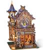 FUNPOLA Puzzle 3D in legno LED Club della Magia del Tempo - Modello meccanico dinamico con musica,kit miniatura fai-da-te torre dell'orologio fantasy, decorazione per adulti e ragazzi（14+）