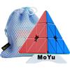 Oostifun Moyu MoFang JiaoShi Meilong Pyraminx M V2 3x3x3 Pyraminx M V2 Multi Color Pyraminx Cube Piramide Triangolo Quattro assi Tetrahedron Cube con un treppiede cubo e un sacchetto cubo (Multicolor)