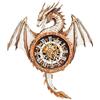 Cutywood Puzzle 3D per adulti-orologio drago con orologio funzionale, puzzle in legno 3D (33 x 37,3 cm), puzzle 3D animali da scrivania/decorazione da parete per la casa/regali per amici/notte di