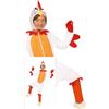 FIESTAS GUIRCA Costume di pollo audace per bambini o ragazze - Tuta di gallina e cappello di gallina - Costumi per ragazzi e ragazze