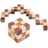 LOGOPLAY Dadi di serpente 3 x 3 g M - 6 x 6 x 6 cm - Snake Cube - Puzzle 3D - Gioco di pensiero - Gioco di pazienza - Gioco di logica in legno pregiato