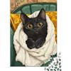 GJDNEAAKL Gatto Nero Puzzle 1000 Pezzi Carta per Adulti Coperta Bianca Gioco di Puzzle 1000 Pezzi Famiglia Relax 38x26cm/1000pcs