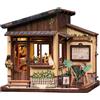 Fsolis Set di puzzle 3D in legno, casa in miniatura del Giappone, Book Nook, kit giapponese, casa delle bambole, decorazione libreria, regalo per adulti
