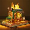 FUNPOLA Puzzle 3D in Legno Camion dei Gelati - Modello in Legno Miniatura da Costruire con Luci LED - Regalo Creativo Perfetto per Adulti (14+)