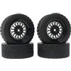 KINGCOO RC - Set di 4 pneumatici e ruote per auto RC Rally da 65 mm, rivestimento in plastica, per 1/10 RC On-Road Rally Racing Car per Tamiya WR8 HPI HSP TT02 (nero)