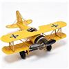 Cyrank Modello di aeroplano retrò, modello di aeroplano in metallo con decorazioni per aeroplani vintage per la decorazione dell'albero di Natale desktop da ufficio in casa(Giallo)
