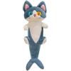Uposao Bella peluche squalo gatto bambola carino cartone animato morbido farcito squalo gattino cuscino lungo cucciolata sonno cuscino bambola giocattolo regalo per amici e bambini
