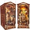 CRIOLPO DIY Book Nook Model Kit Case delle bambole, Reggilibri Scaffale Inserto Decorazione con Luce LED,Kit di Costruzione di Modellini in Legno per Casa delle Bambole Fai-da-Te per Adolescent
